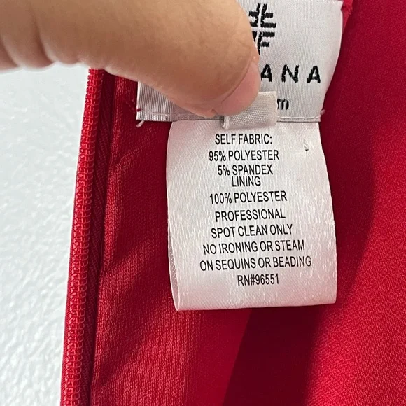 Faviana Red Waist Cut Out Prom Dress Size 6 - Picture 7 of 9